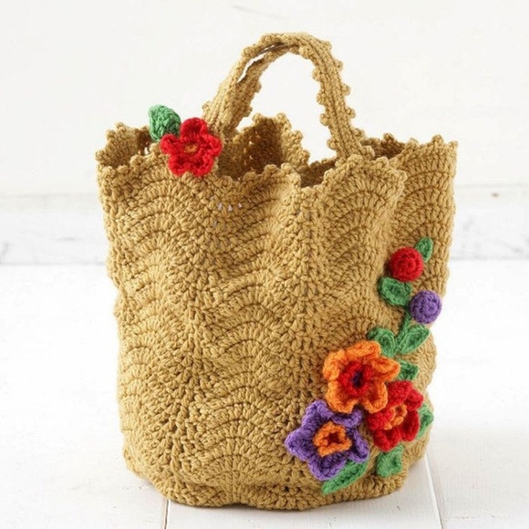 Granny style handmade flower bags - Picture 2 of 7